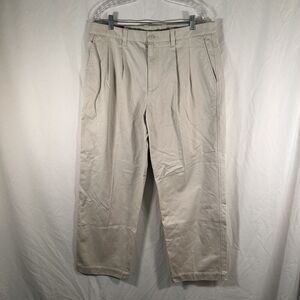 Arizona Khaki Dress Pants Men's 36x30 Pleated 100% Cotton Work Office New